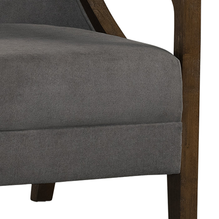 Hopkins Chair w/Brown Arm Columbia Charcoal (ISTA 3)