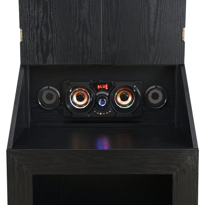 Hurricanes Dartboard Cabinet with Speaker and LED in Black (3A Packing) - Maxx Save 