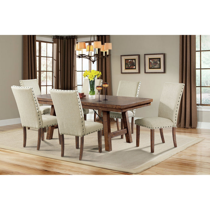Jax 7pc Dining Set- Table & 6 Upholstered Side Chairs - Maxx Save 
