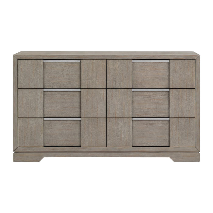 Kelis 6-Drawer Dresser in Grey - Maxx Save 