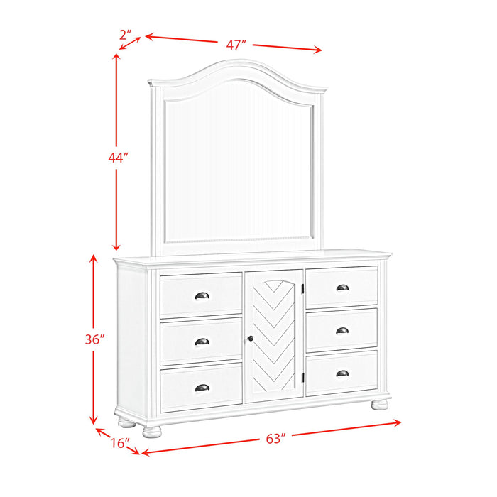 Kona Dresser and Mirror Set in White - Maxx Save 