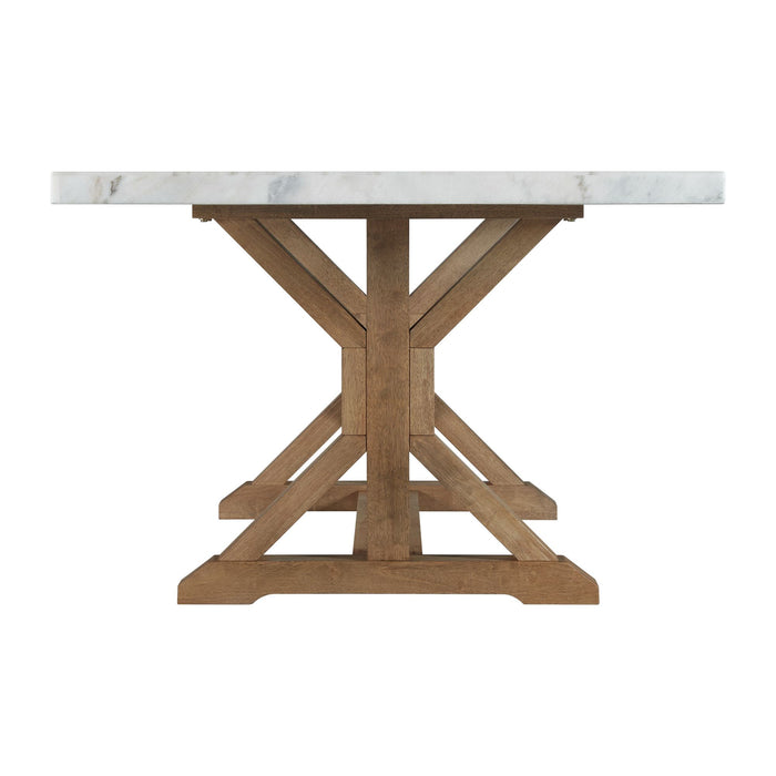 Lakeview Rectangular Standard Height Dining Table in White Marble - Maxx Save 