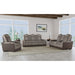 Lantana Power Motion Loveseat with Power Headrest, Led, and Console in Rocky Grey/Brown - Maxx Save 