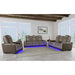 Lantana Power Motion Loveseat with Power Headrest, Led, and Console in Rocky Grey/Brown - Maxx Save 