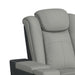 Lantana Power Motion Loveseat with Power Headrest, Led, and Console in Rocky Cement/Charcoal - Maxx Save 