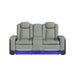Lantana Power Motion Loveseat with Power Headrest, Led, and Console in Rocky Cement/Charcoal - Maxx Save 
