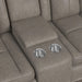 Lantana Power Motion Loveseat with Power Headrest, Led, and Console in Rocky Grey/Brown - Maxx Save 