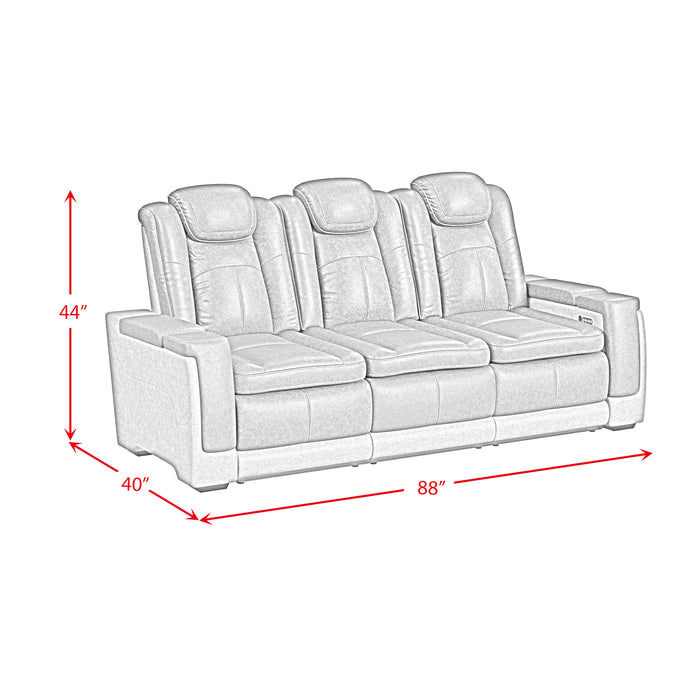Lantana Power Motion Sofa with Power Headrest, Led, DDT, reading light and PWS in Rocky Grey/Brown - Maxx Save 