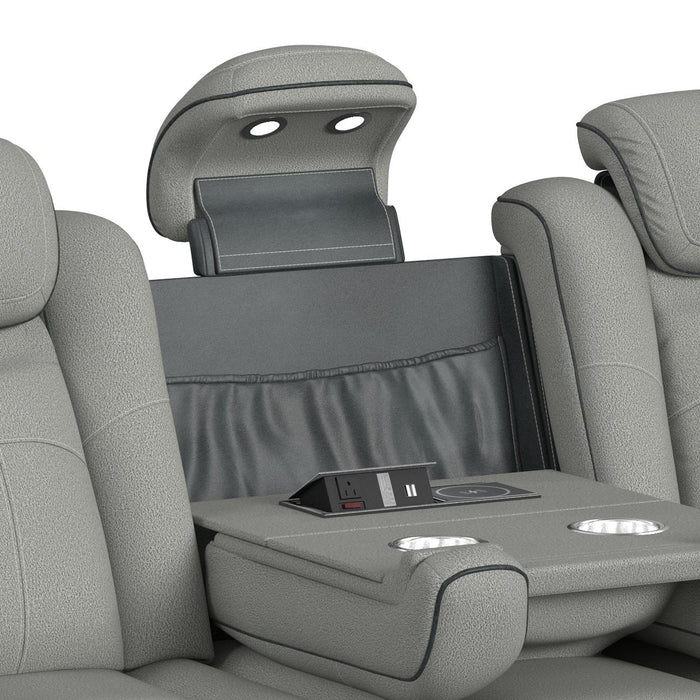 Lantana 2PC Living Room Set in Rocky Cement/Charcoal-Sofa & Loveseat