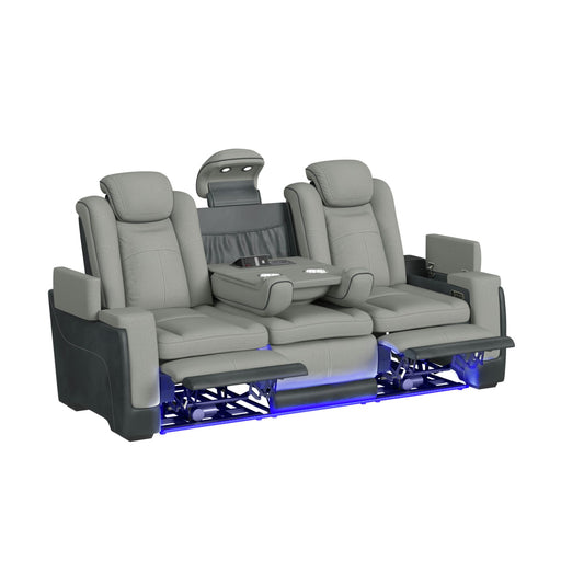 Lantana Power Motion Sofa with Power Headrest, Led, DDT, reading light and PWS in Rocky Cement/Charcoal - Maxx Save 