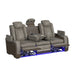 Lantana Power Motion Sofa with Power Headrest, Led, DDT, reading light and PWS in Rocky Grey/Brown - Maxx Save 