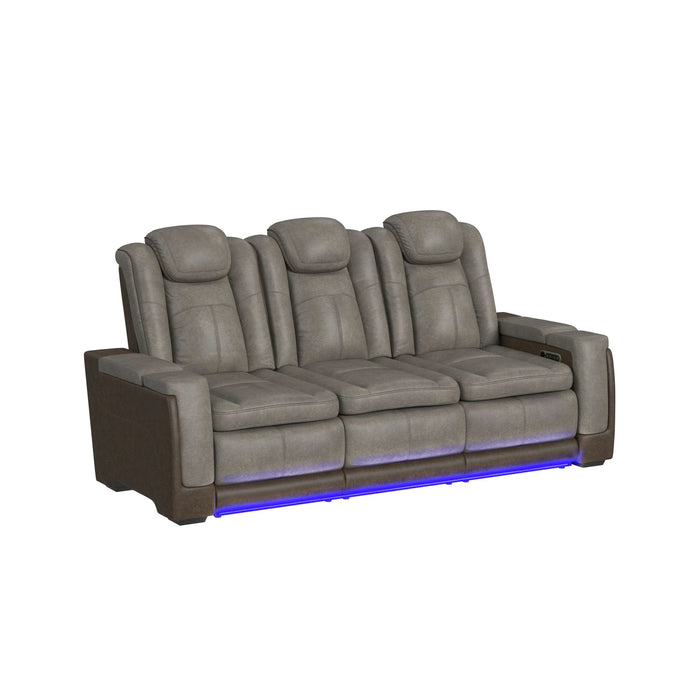 Lantana Power Motion Sofa with Power Headrest, Led, DDT, reading light and PWS in Rocky Grey/Brown - Maxx Save 