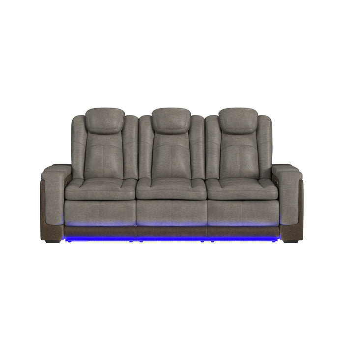 Lantana Power Motion Sofa with Power Headrest, Led, DDT, reading light and PWS in Rocky Grey/Brown - Maxx Save 