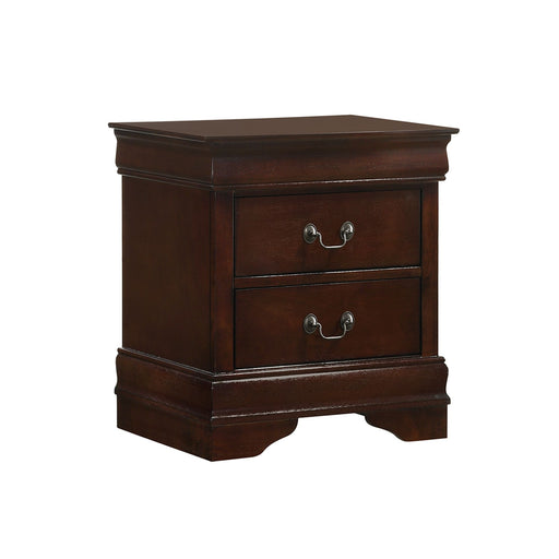 Louis Philippe 2-Drawer Nightstand in Cherry - Maxx Save 