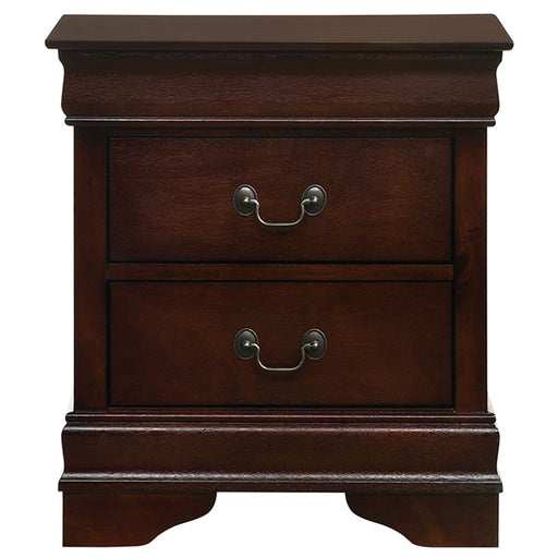 Louis Philippe 2-Drawer Nightstand in Cherry - Maxx Save 