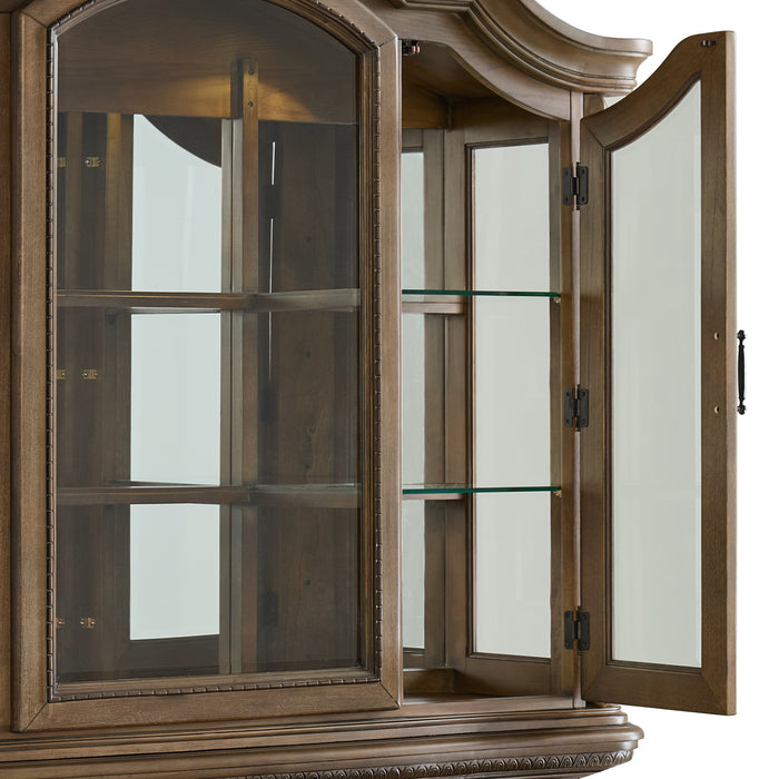 Madison Park Hutch with LED in Walnut - Maxx Save 