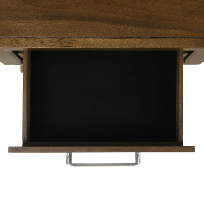 Malibu Bench with Grey Fabric in Walnut - Maxx Save 