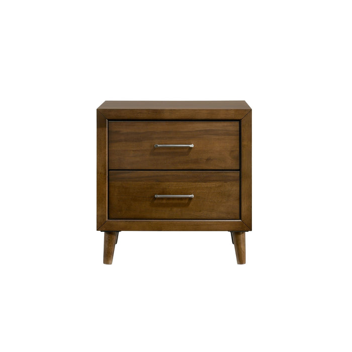 Malibu 2-Drawer Nightstand in Walnut - Maxx Save 