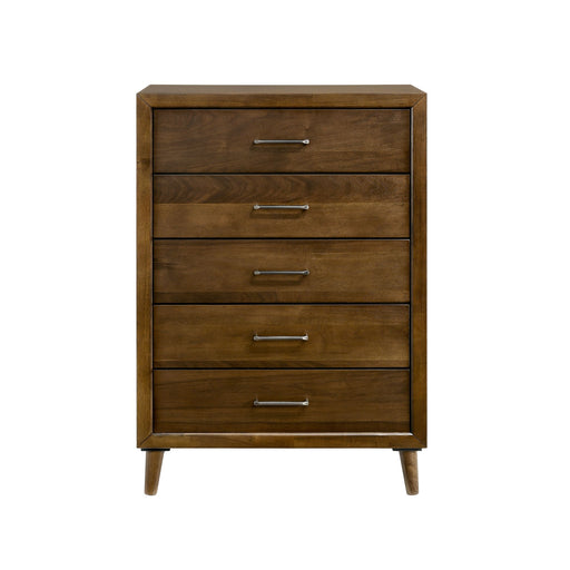 Malibu 5-Drawer Chest in Walnut - Maxx Save 