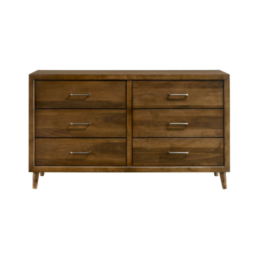 Malibu 6-Drawer Dresser in Walnut - Maxx Save 