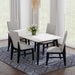 Marlene Dining Table with White Faux Marble Top in Black - Maxx Save 