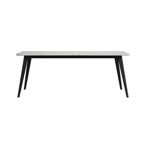 Marlene Dining Table with White Faux Marble Top in Black - Maxx Save 