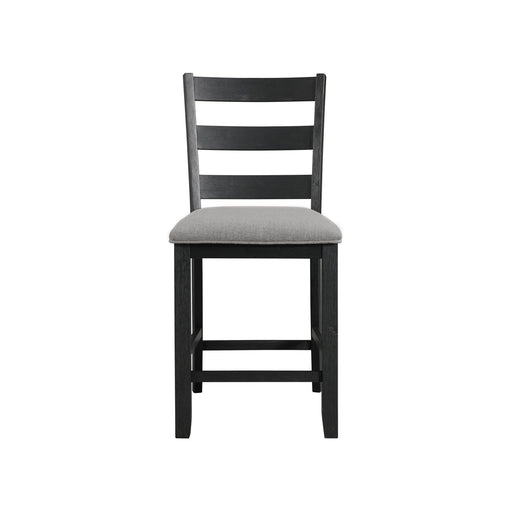 Martin Counter Side Chair with Grey Fabric - Black Finish (2 Per Carton) - Maxx Save 