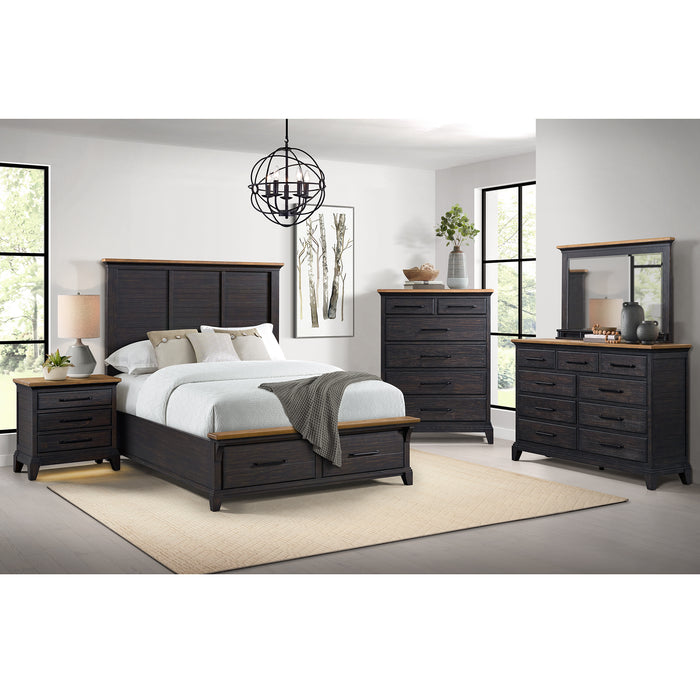 Montrose Storage Bed in Espresso & Brown - Maxx Save 