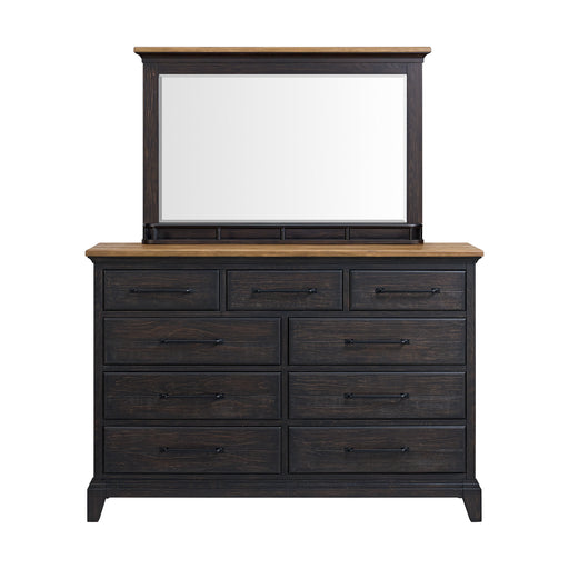 Montrose Dresser and Mirror Set in Espresso & Brown - Maxx Save 