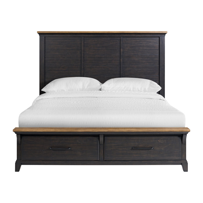 Montrose Storage Bed in Espresso & Brown - Maxx Save 
