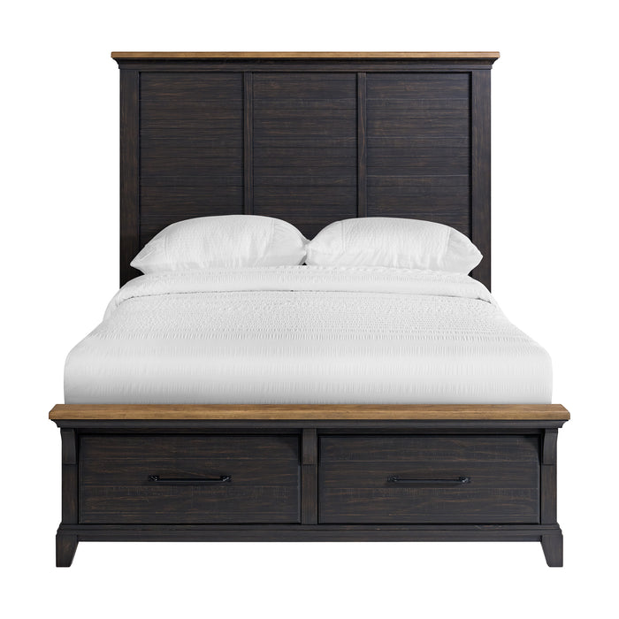 Montrose Storage Bed in Espresso & Brown - Maxx Save 