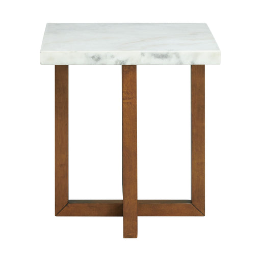 Morris End Table in Espresso W/White Marble Top (3A Packing) - Maxx Save 