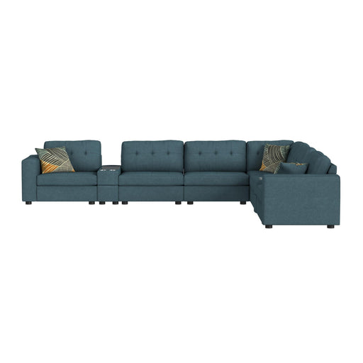 Options One 9PC Living Room Set in Palmer Plus Teal - Maxx Save 