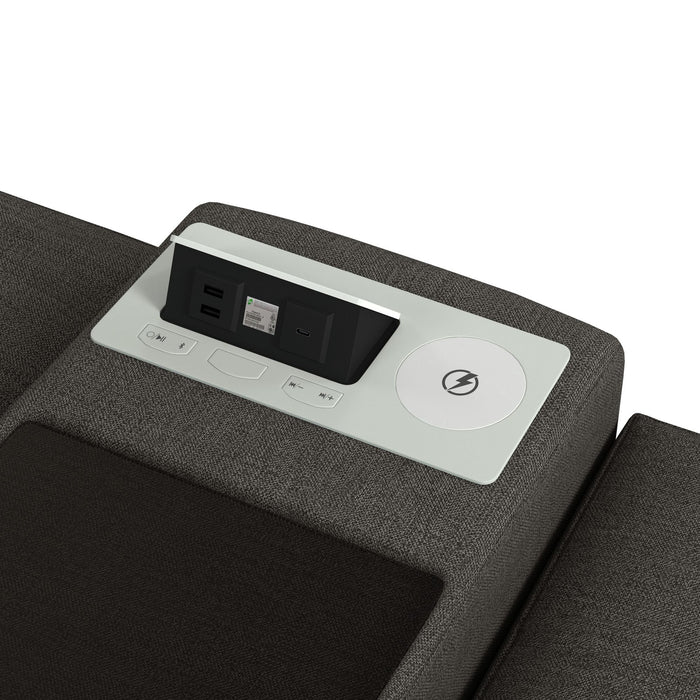 Options One 8PC Living Room Set in Palmer Plus Ash with Media Console - Maxx Save 