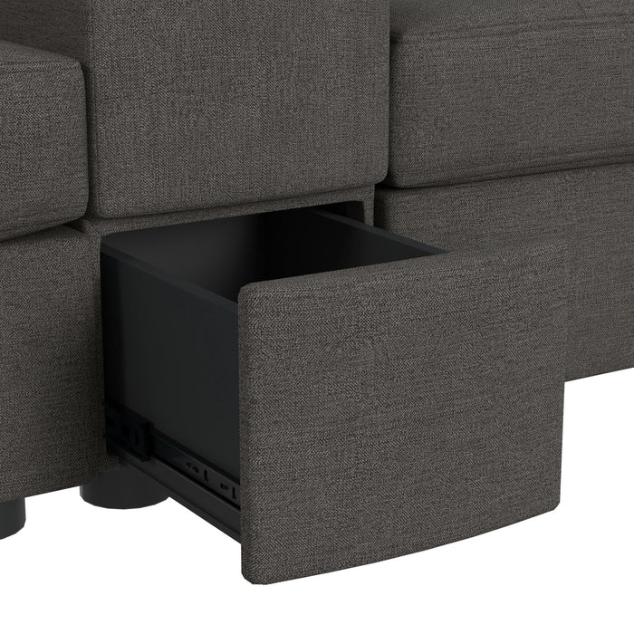 Options One 9PC Living Room Set in Palmer Plus Ash