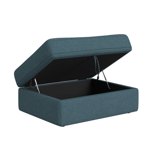 Options One Storage Ottoman in Palmer Plus Teal - Maxx Save 