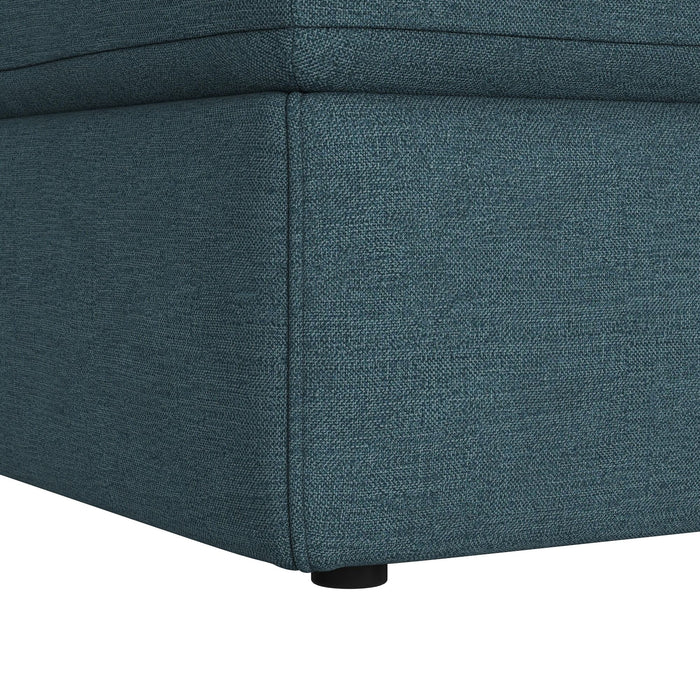 Options One Storage Ottoman in Palmer Plus Teal - Maxx Save 