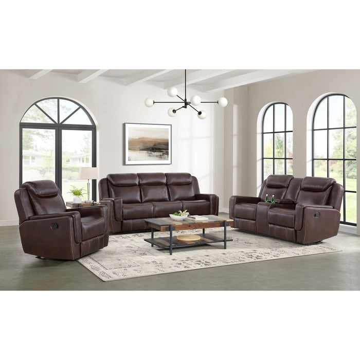 Panther 3PC Living Room Set in Neono Brown-Sofa, Loveseat & Recliner - Maxx Save 