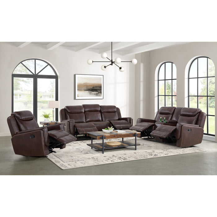 Panther 3PC Living Room Set in Neono Brown-Sofa, Loveseat & Recliner - Maxx Save 