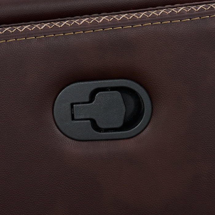 Panther Motion Loveseat with Console in Neono Brown - Maxx Save 