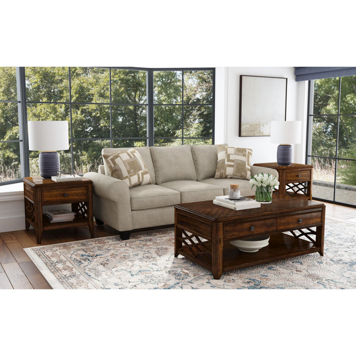 Phillipe 3PC Occasional Table Set in Cherry-Coffee Table & Two End Table - Maxx Save 