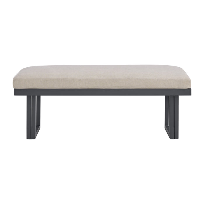 Playa Dining Bench - Dark Grey and Olefin Beige - Maxx Save 