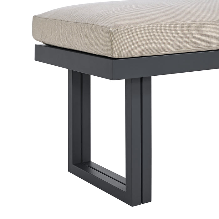 Playa Dining Bench - Dark Grey and Olefin Beige - Maxx Save 