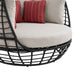 Playa Twin Egg Chair - Dark Grey and Olefin Beige with 3 Pillows - Maxx Save 