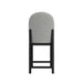 Portland Round Back Barstool with Grey Fabric in Black (2 Per Carton) - Maxx Save 