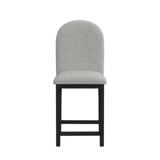 Portland Round Back Barstool with Grey Fabric in Black (2 Per Carton) - Maxx Save 