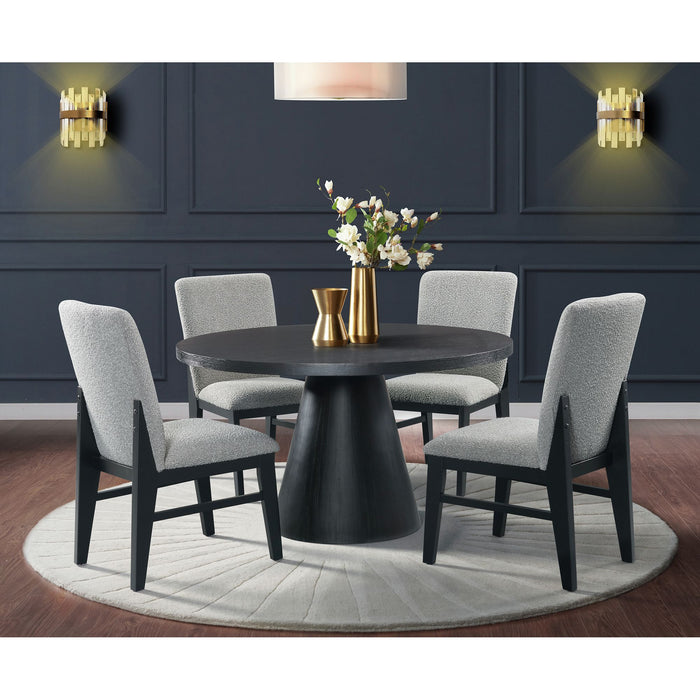 Portland Standard Height Dining Set in Black-Rectangular Table and Four Chairs - Maxx Save 