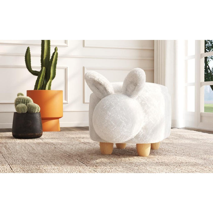 Rabbit Storage Stool in White - Maxx Save 