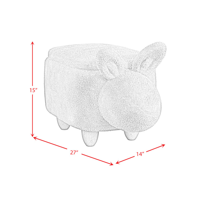 Rabbit Storage Stool in White - Maxx Save 