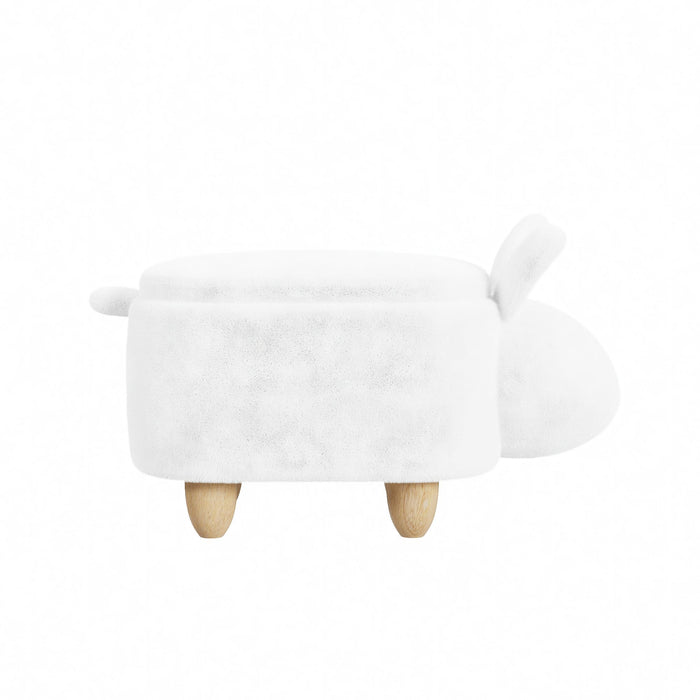 Rabbit Storage Stool in White - Maxx Save 